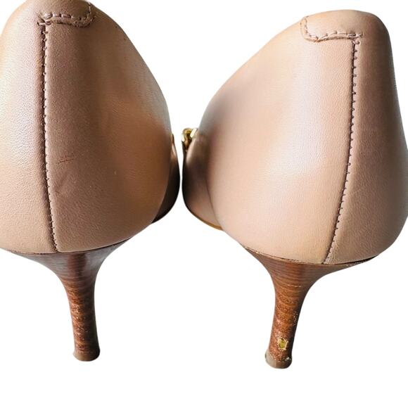 Coach Bowery Semi-Matte Women's Nude Kitten Heels Size 5 - Picture 6 of 6